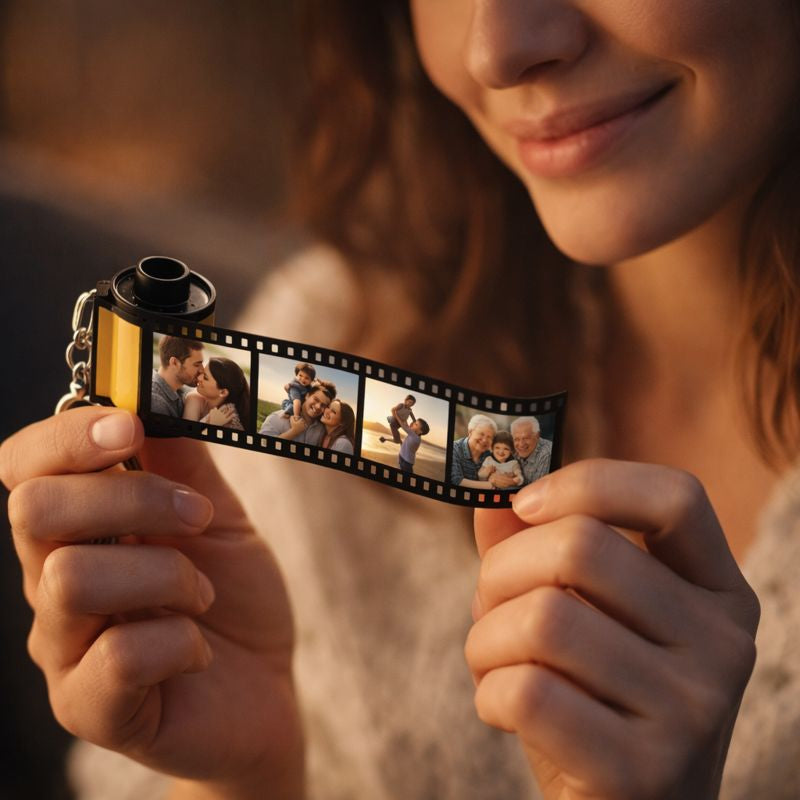 Porte-clés Pellicule Photo Personnalisé — 5, 10 ou 15 Photos