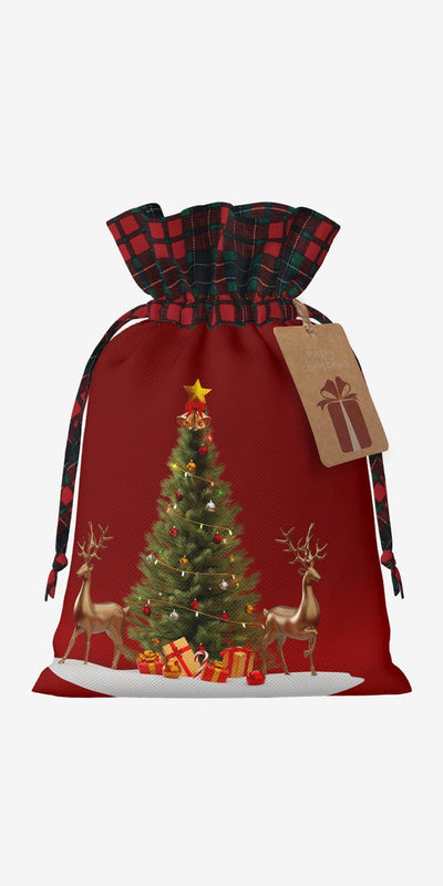 Plaid Linen K-AROLE Gift Bag - S - Christmas decor
