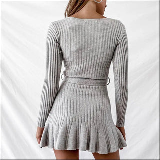 Premium Stylish Knit Dress with Flared Hemline - dress