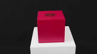 Elegant rose-embossed red gift box for jewelry display at K-AROLE.