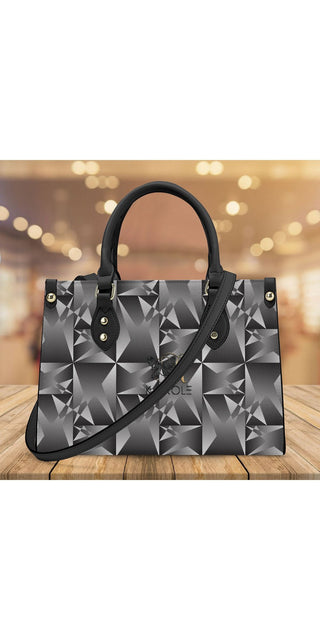 Stylish K-AROLE™️ geometric print tote bag, featuring a chic, modern design and durable construction for versatile, fashionable carry.