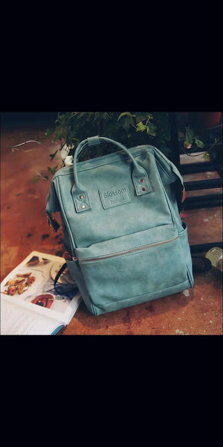 Step up Your Style with the Trendy Pu Leather Female Korean Retro Backpack K-AROLE