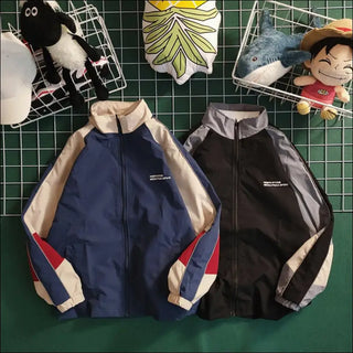 Retro Colorblock Patchwork Baseball Jacket - clothes