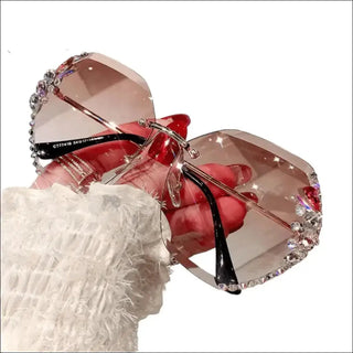 Rimless Rhinestone Sunglasses