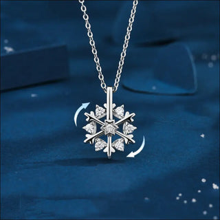 Rotatable 925 Silver Snowflake Necklace Women Luxury Niche