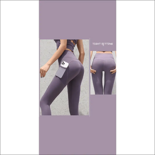 Seamless High - Waisted Compression Leggings Seamless Workout Leggings with Pockets Compression Leggings for High - Performance Fitness - K - AROLE