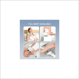 Comfortable neck cushion with full body massage capability displayed in product images.