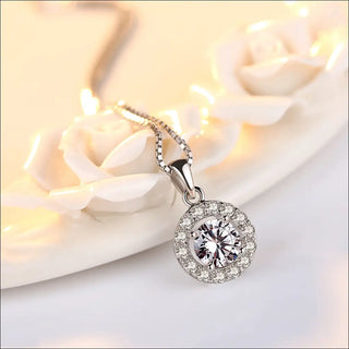 Sparkling Allure Pave Diamond Pendant Necklace in 925 Sterling Silver K-AROLE