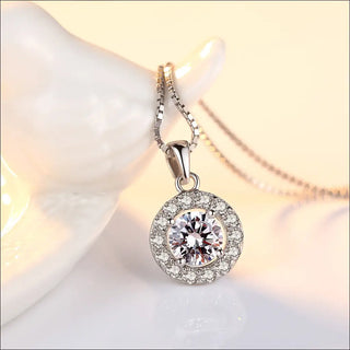 Sparkling Allure Pave Diamond Pendant Necklace in 925 Sterling Silver K-AROLE