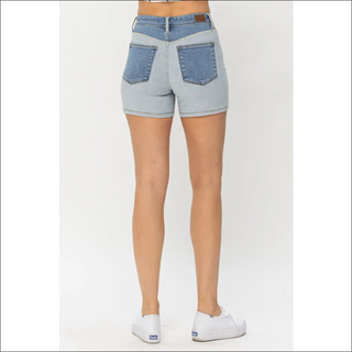 Stretch Denim Shorts in Heather Grey - legging