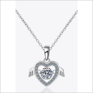 Stunning Moissanite Heart Pendant Necklace in 925 Sterling