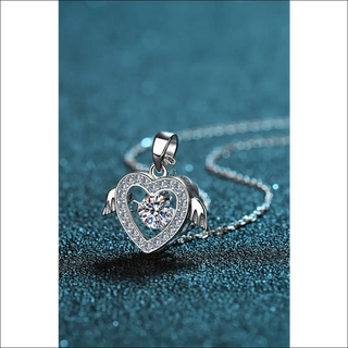 Stunning Moissanite Heart Pendant Necklace in 925 Sterling