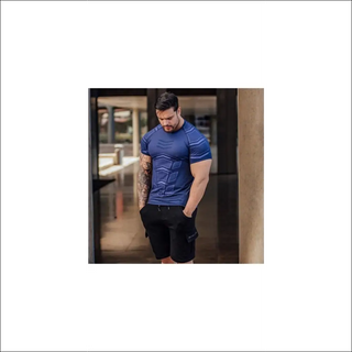 Stylish Casual Workout Tee for Fitness Enthusiasts - Blue