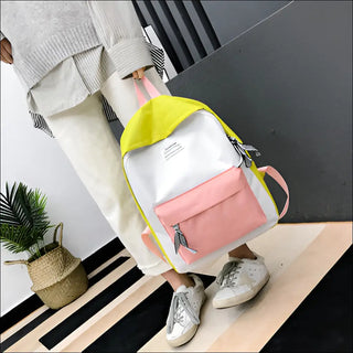 Stylish Contrast Color Backpack for School and Travel