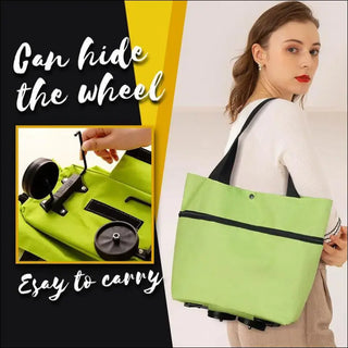 Stylish Foldable Shopping Tote with Durable Wheels