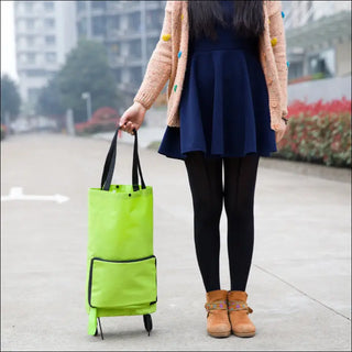 Stylish Foldable Shopping Tote with Durable Wheels