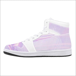 Stylish High-Top Leather Sneakers - Pastel Violet - sneakers