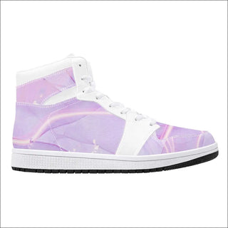 Stylish High-Top Leather Sneakers - Pastel Violet - sneakers