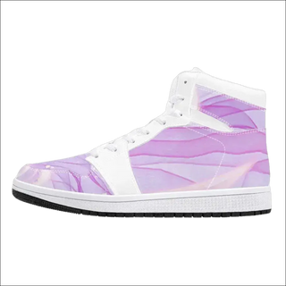 Stylish High-Top Leather Sneakers - Pastel Violet - Men US5