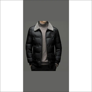 Stylish Men’s Faux Leather Jacket with Fleece Lining