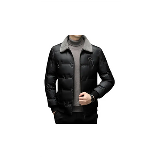 Stylish Men’s Faux Leather Jacket with Fleece Lining