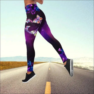 Stylish Printed High-Waist Yoga Leggings for Women - 9