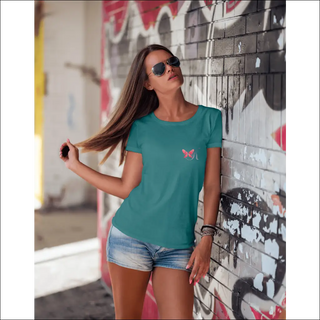 Stylish Scoop Neck Teal Cotton Tee