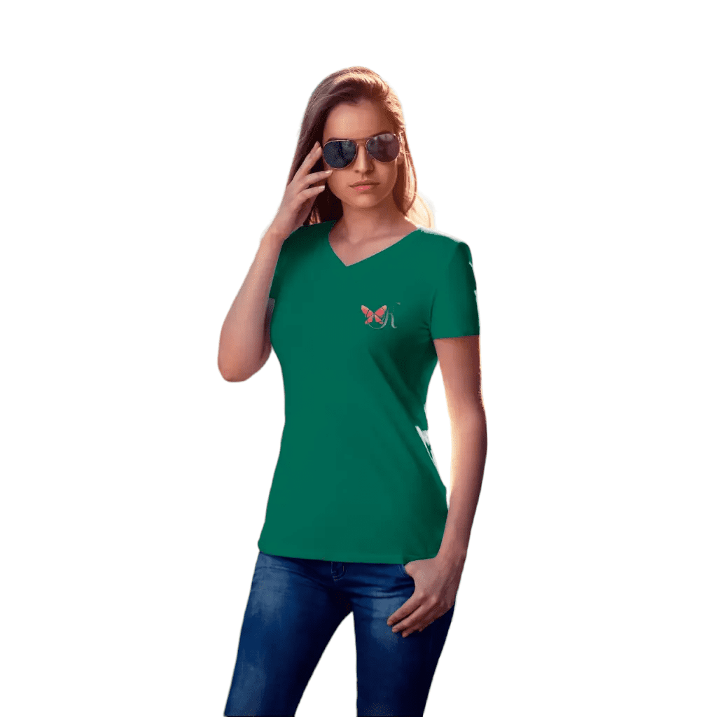 Premium-Tailliertes grünes T-Shirt - K-AROLE Damen Essential T-Shirt