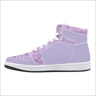 Trendy High-Top Leather Sneakers with Floral Accents