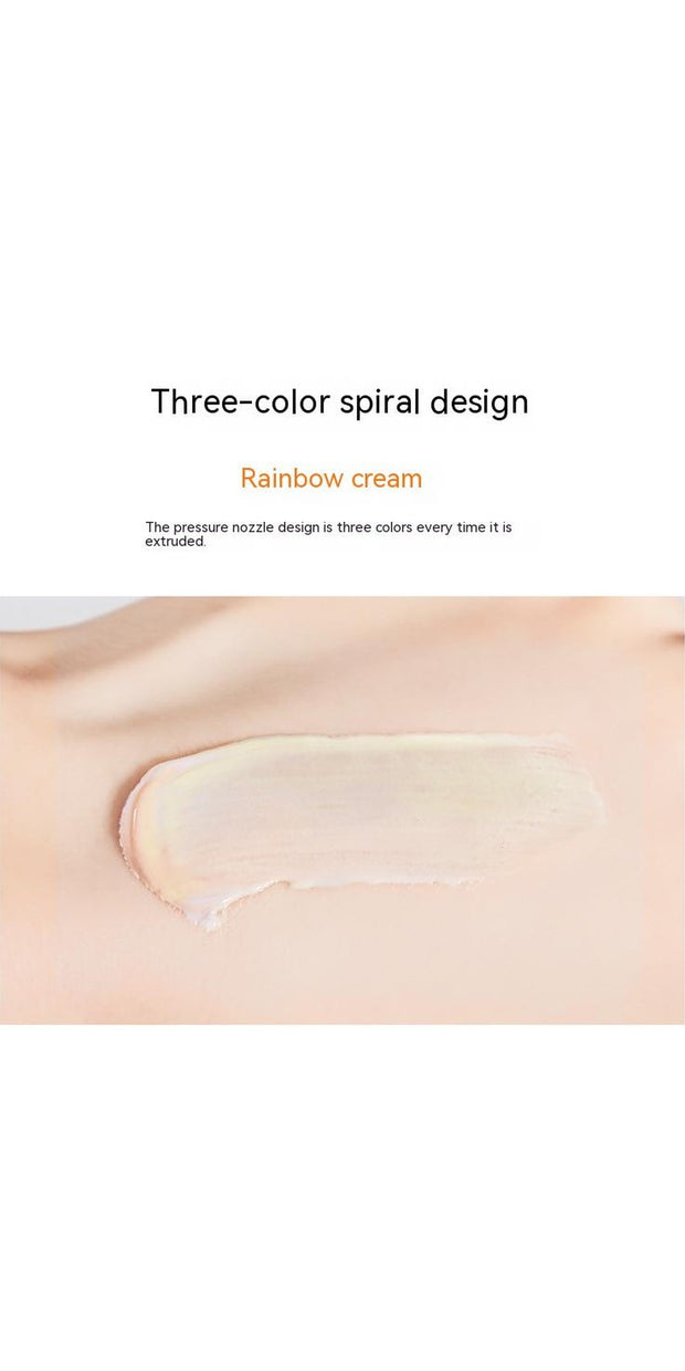Tricolor Rainbow Makeup Primer Brightening Skin Color