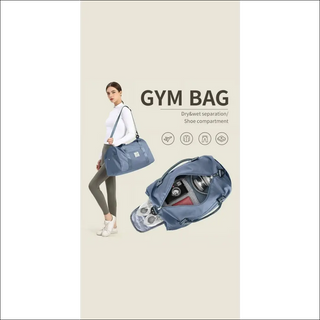 Versatile Gym Bag with Shoe Compartment and Wet Pocket