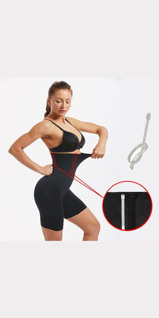 Sleek women's shapewear with tummy control and butt lifting design, featuring adjustable straps for a customized fit.