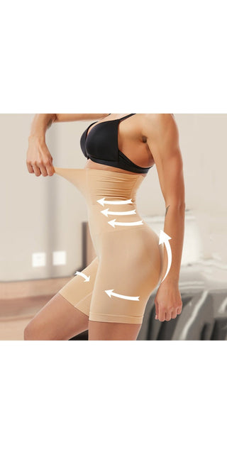 Slimming high-waist body shaper with tummy control and butt lift for a streamlined silhouette.