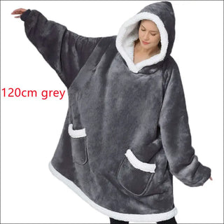 Winter TV Hoodie Blanket Winter Warm Home Clothes Women Men Oversized Pullover With Pockets K-AROLE