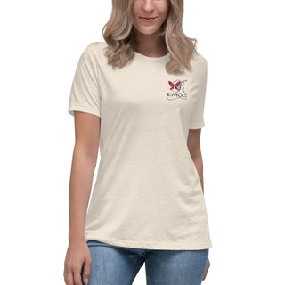 Relaxed women's t-shirt from K-AROLE fashion brand, featuring a small butterfly graphic on the front.