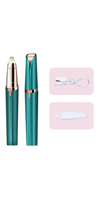 Precision Eyebrow Grooming Tool - Sleek Turquoise Electric Trimmer for Expertly Shaped Brows