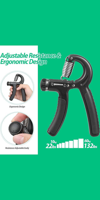 Adjustable Hand Grip Strengthener 22-132Lbs, with ergonomic design and resistance levels, for building hand and forearm strength.