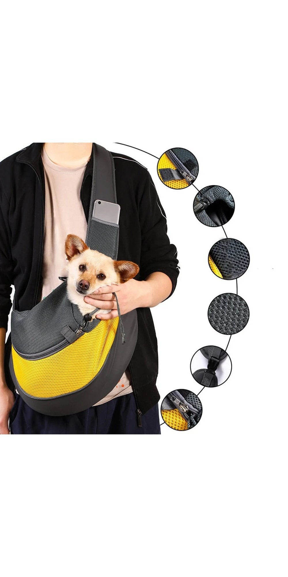 Portable Dog Bag Pet Bags Cat Carrier Travel Diagonal Shoulder Bag Adjustable Strap Breathable Mesh Pet Backpack Pet Supplies