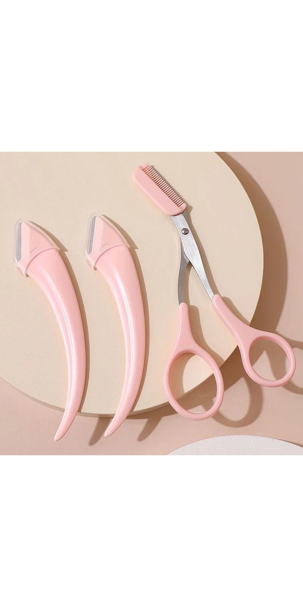 1/2/3Pcs Eyebrow Trimming Knife Eyebrow Face Razor for Women Eyebrow Scissors with Comb Brow Trimmer Scraper