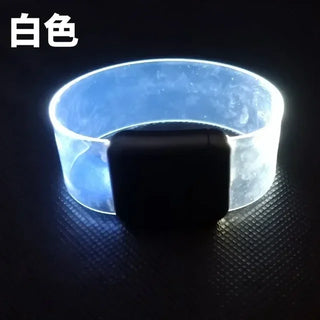Glowing silicone sound controlled bracelet with LED light band for party and safety