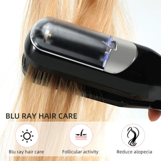 Professional Hair Split Ends Trimmer for Women by K-AROLE. The image shows a black hair care device with a transparent cover, designed to trim split ends and promote healthy, beautiful hair.