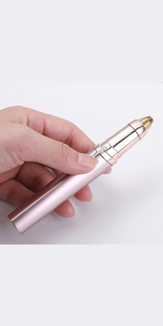 Electric eyebrow trimmer for precise brow shaping and hair removal in a portable, convenient design.