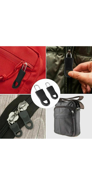 Versatile zipper repair kit with replacement tools for fixing clothing, bags, and backpacks. Includes zipper lock, sliding teeth, and rescue slider for convenient repairs.