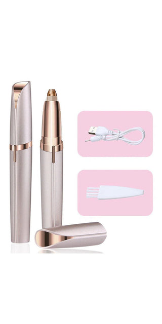 Compact electric eyebrow trimmer with precision brow shaping and hair removal function, ideal for on-the-go grooming.