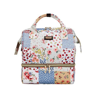 Floral Patterned Diaper Bag Backpack with Insulated Lunch Bag and Stroller Organizer from K-AROLE