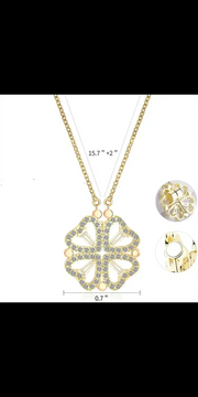 CloverCharm -Heart-Shaped Four Leaf Clover Pendant Necklace