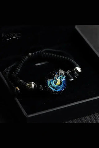 Cosmic starry sky glass ball bracelet gold wire K-AROLE