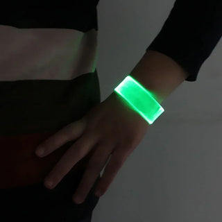 Illuminated silicone bracelet with sound-activated flashing LED lights for parties and events