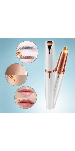 Electric eyebrow trimmer for precise brow shaping, portable beauty tool with hair removal function.