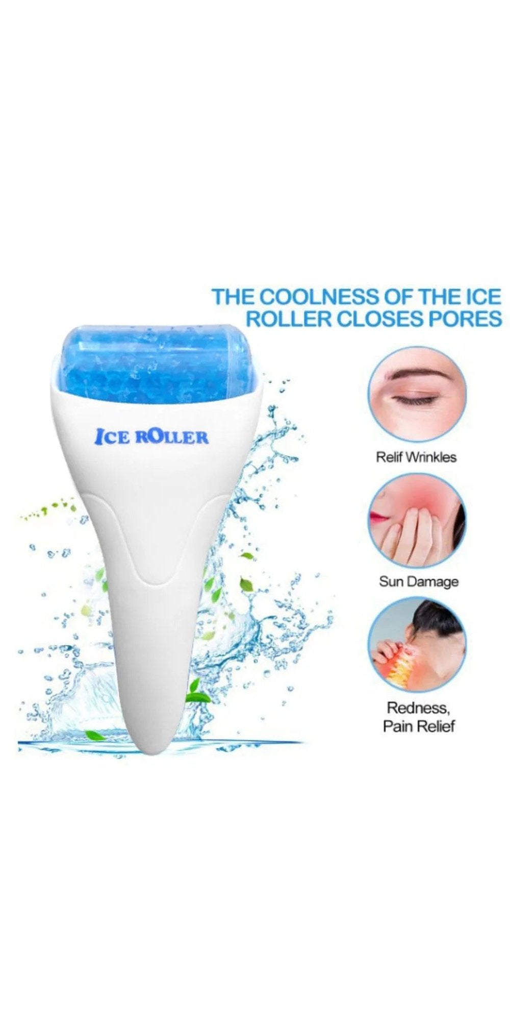 Reusable Facial Roller Cooling Ice Roller Massager Skin Lifting Tool Face Lifting Massage for Muscle Cold Therapy